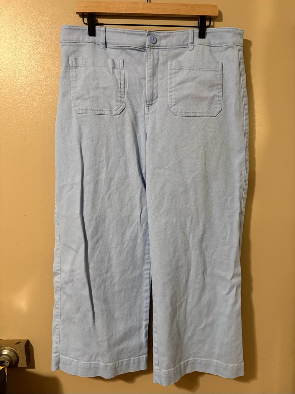 Light Blue Loft Wide-Leg Palmer Pants